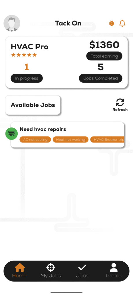 TackOn | Local Plumbing, Electrical, and HVAC Services App